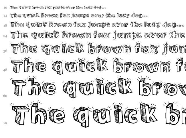 Sketch 3D font waterfall